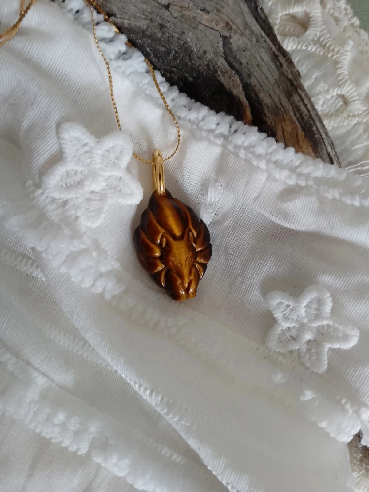Colliers pendentif kitsune renard à neuf queues kitsune japonais en pierre naturelle – photo 2